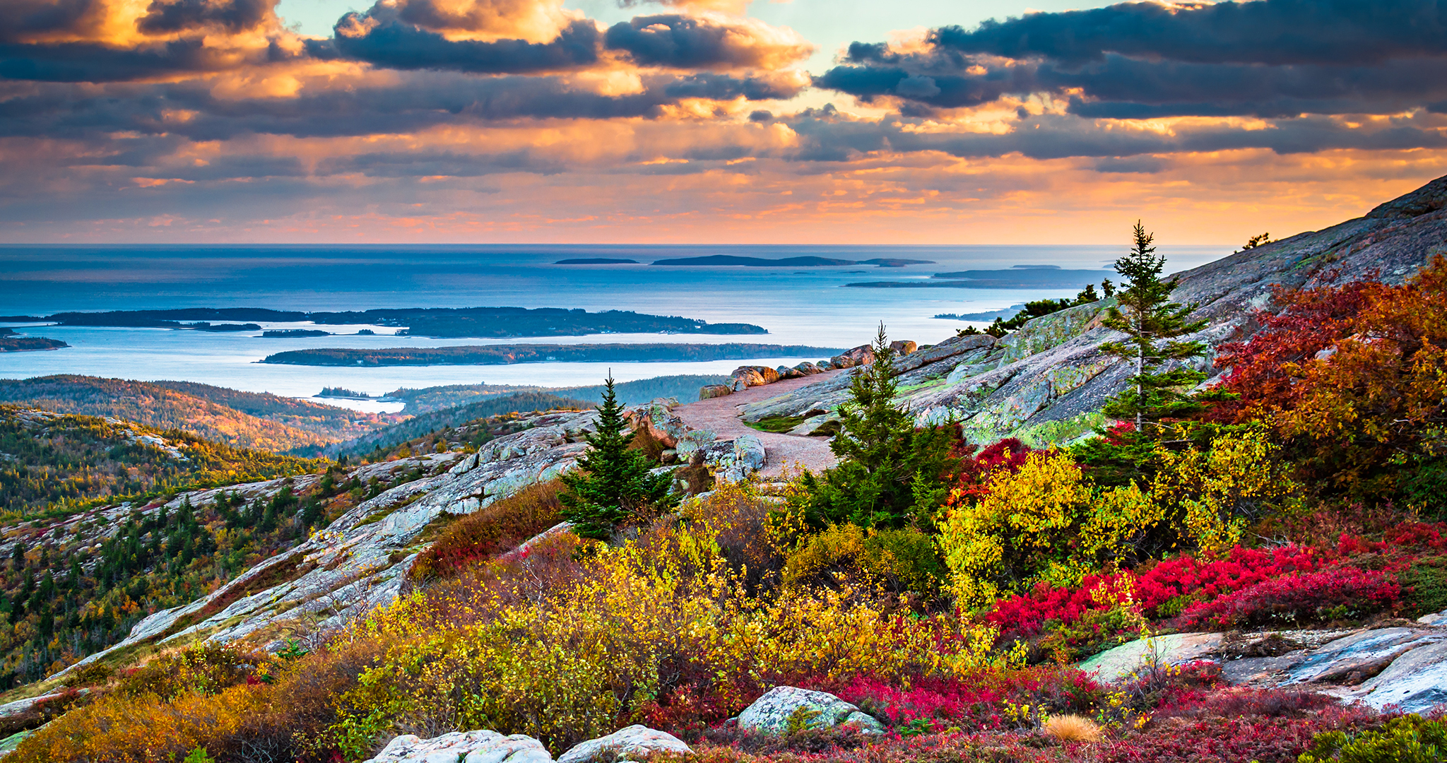 Cadillac Mountain in Acadia National Park in Autumn